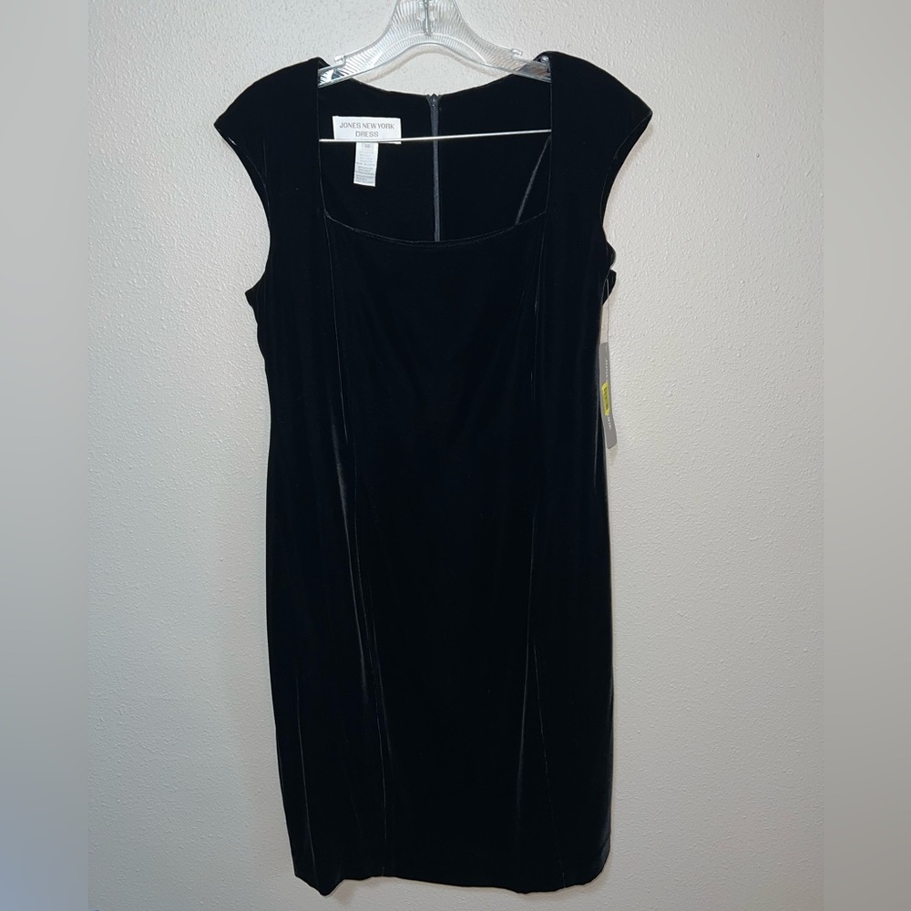 Jones New York Black Velvet Mini Dress